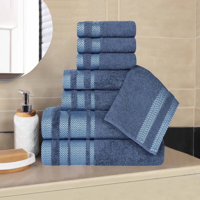 Superior Hays Cotton Medium Weight 8 Piece Bathroom Towel Set