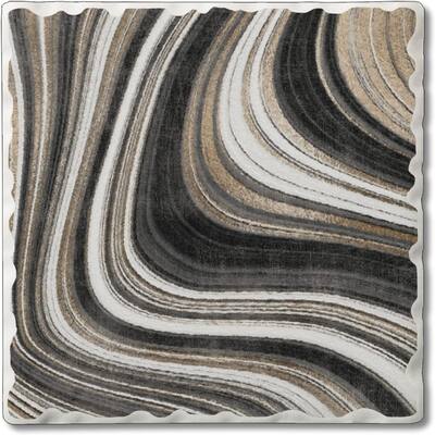 Absorbent Stone Tumbled Tile Coasters, Gilded Swirl III, Set of 4