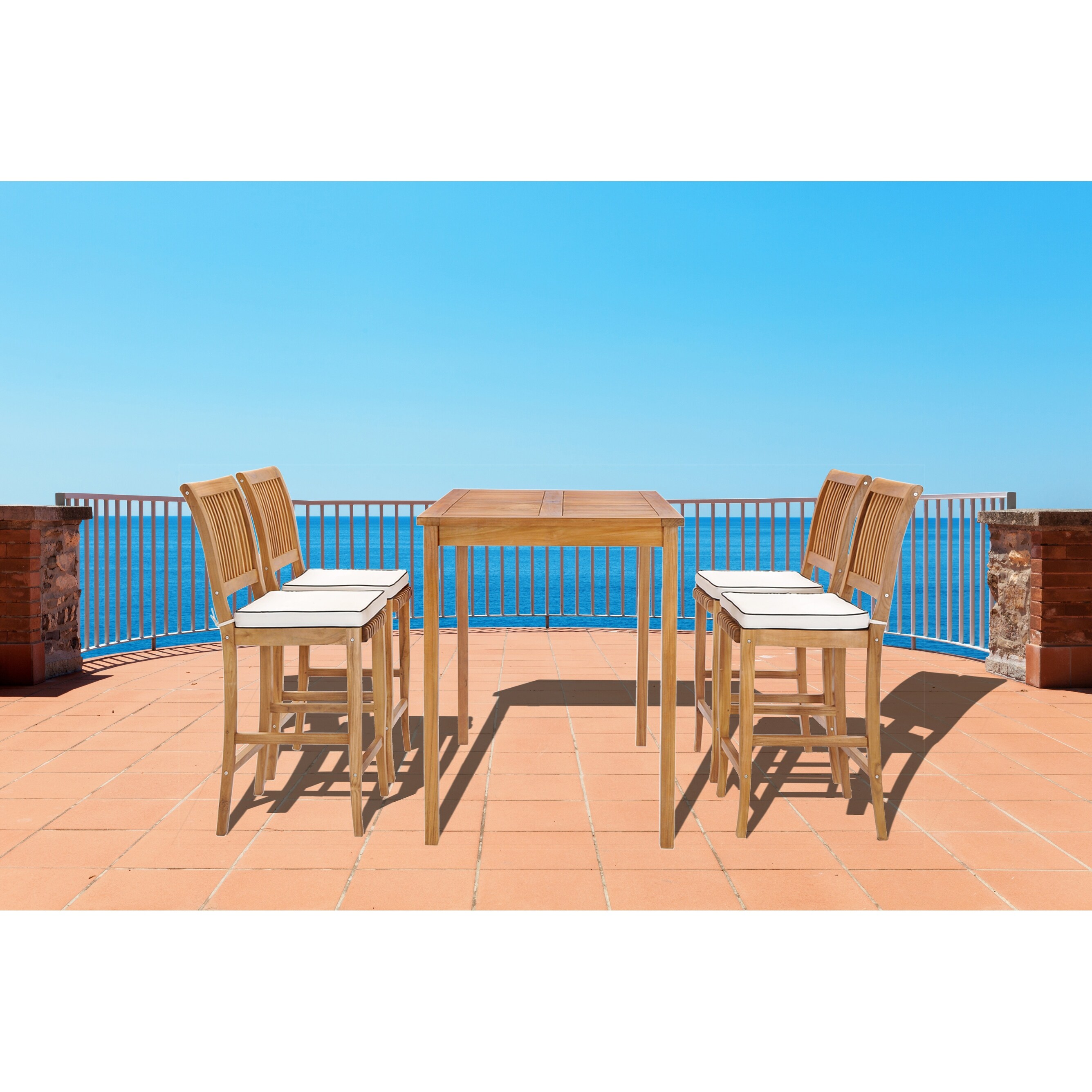 Chic Teak Maldives Rectangular Teak Wood Bistro Bar Table 63 x 35