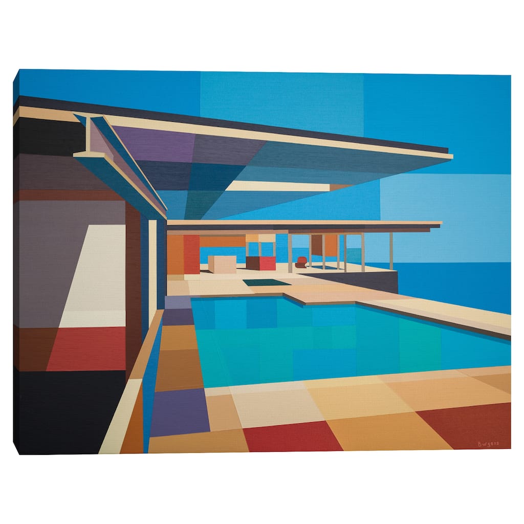 Modernist Stahl House X by Andy Burgess Canvas Art Print