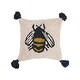 preview thumbnail 1 of 4, Cotton Punch Hook Pillow with Bee and Tassels