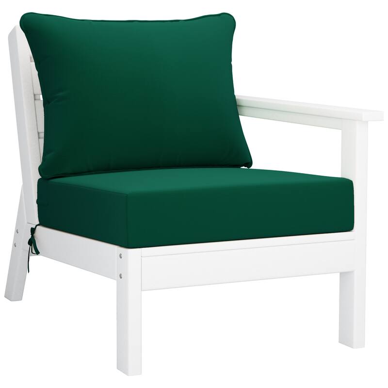 Birchwood All Weather HDPE Outdoor Patio White Deep Seating Conversation Set (5-Piece Set)