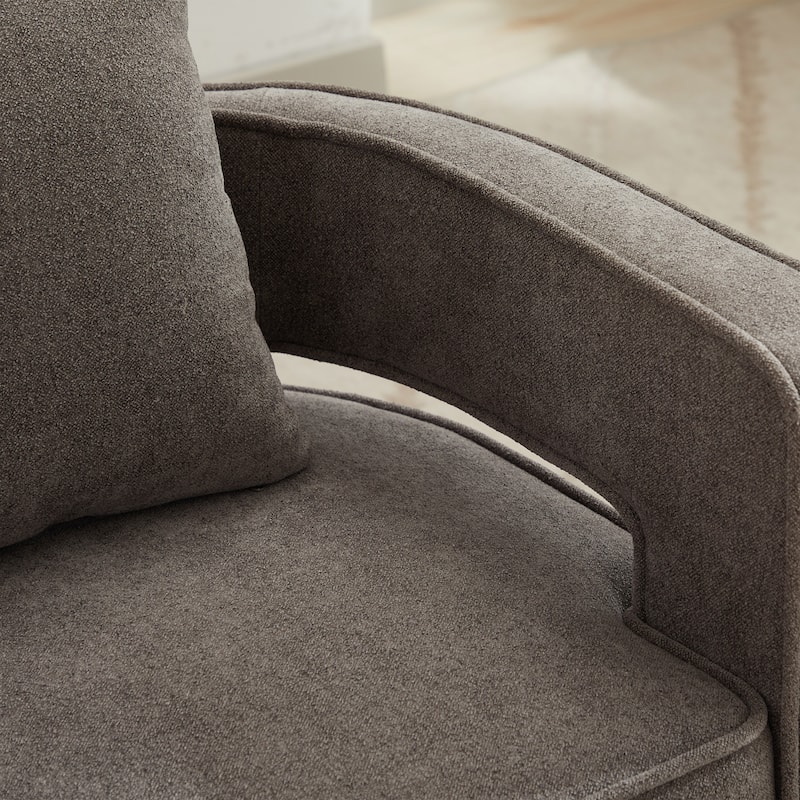29"W Boucle Upholstered Swivel Armchair Single Sofa