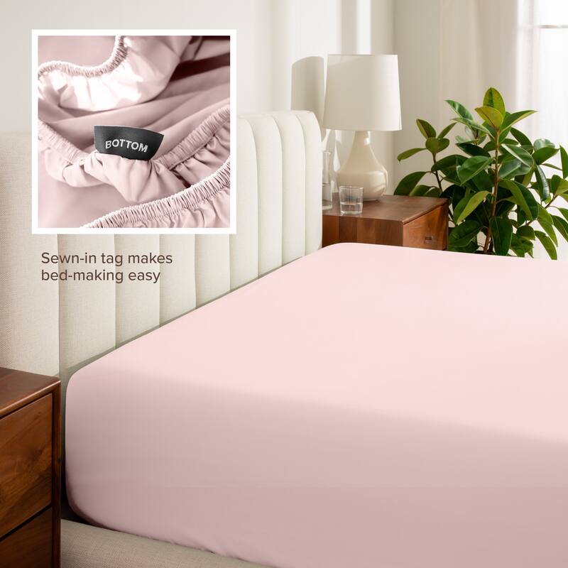Bare Home Organic Cotton Percale Fitted Bottom Sheet