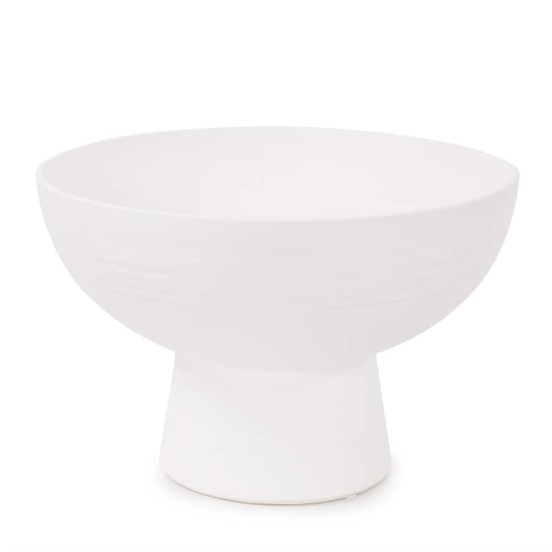 Allan Andrews White Ceramic Bowl, Small - 12"x12"x8"