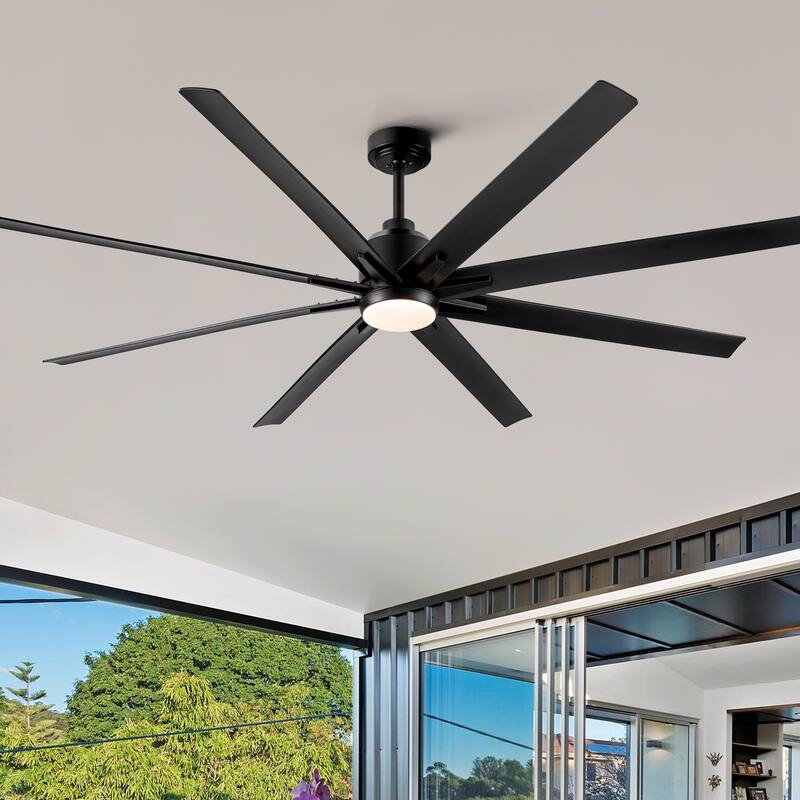 YUHAO Modern 72 inch Outdoor/Indoor Windmill Integarted LED Large Ceiling Fan Lighting with DC Motor,Remote Control
