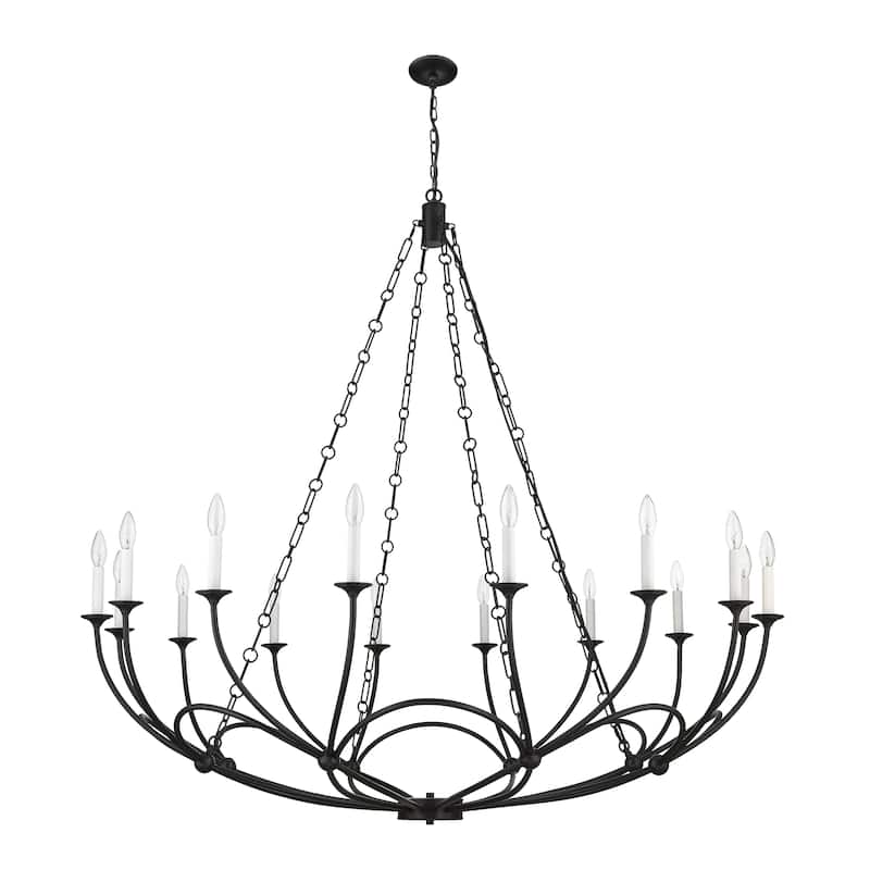 Arabella 16 Light Chandelier - Matte Black
