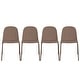 preview thumbnail 26 of 50, Set of 4 Plastic Dining Chairs For Kitchen Office Business Cafe Guest Waiting Room Event Party Outdoor Patio Hotel Brown