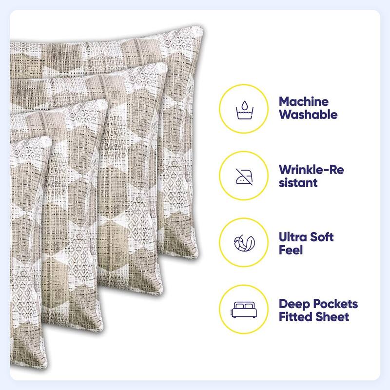 Sweet Home Collection 6 Piece Printed Monaco Ultra Soft Microfiber Sheet Set
