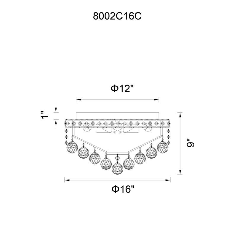 Luminous 5 Light Flush Mount With Chrome Finish