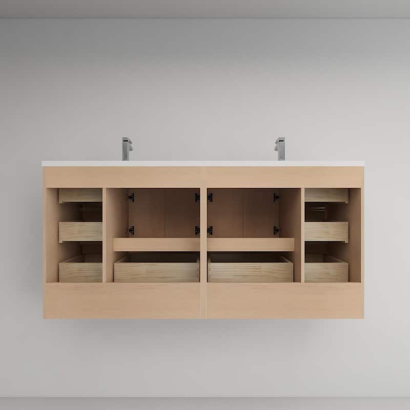 Victoria 84'' Freestanding Vanity with Double Reinforced Acrylic Sink - 83.5