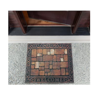 Brick Pattern Rectangular Welcome Doormat - 18" x 30"