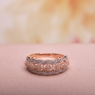 G-H,I2-I3 1/10 cttw, Diamond Wedding Band in 10K Pink Gold Size-12