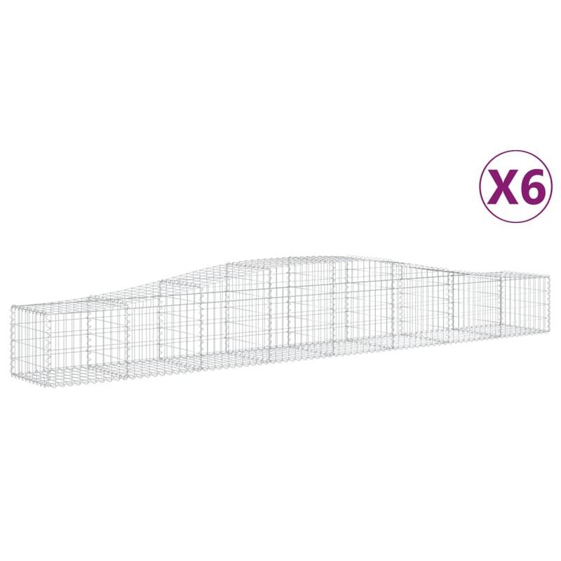 vidaXL Gabion Basket Arched Gabion Basket Planter for Flower Galvanized Iron - 78.7 x 78.7 x 23.6 inch