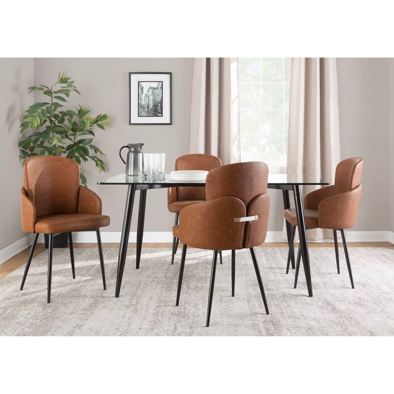 Silver Orchid Dahlia Dining Chair with Metal Legs (Set of 2)