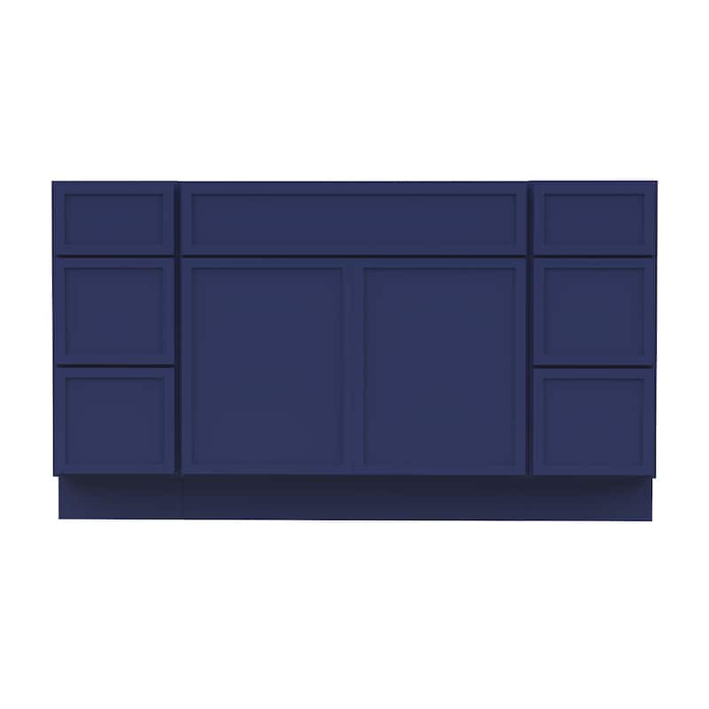 Vanity Art 57" Birch Freestanding Bathroom Vanity Cabinet without Top