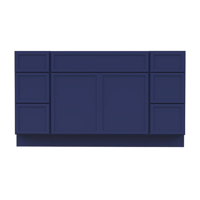 Vanity Art 63" Birch Freestanding Bathroom Vanity Cabinet without Top
