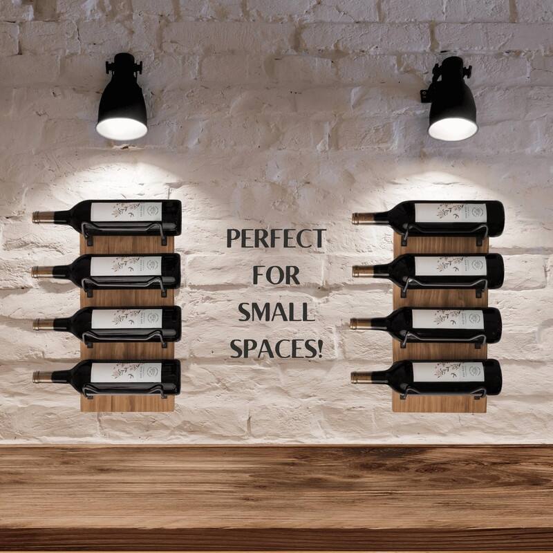 Wine Rack Wall Mounted - 7.75"D x4.25"W x 33.75"H