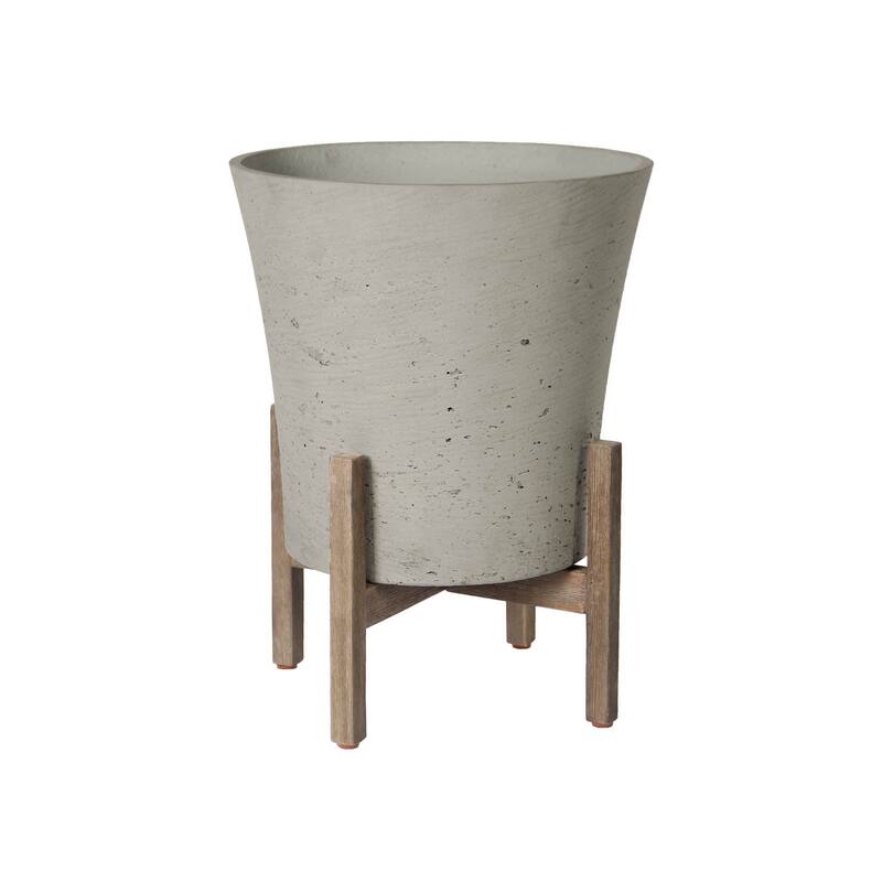 Marqueeta Tapered Medium Standing Pot, Cement Grey