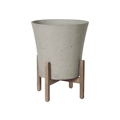 Marqueeta Tapered Medium Standing Pot, Cement Grey