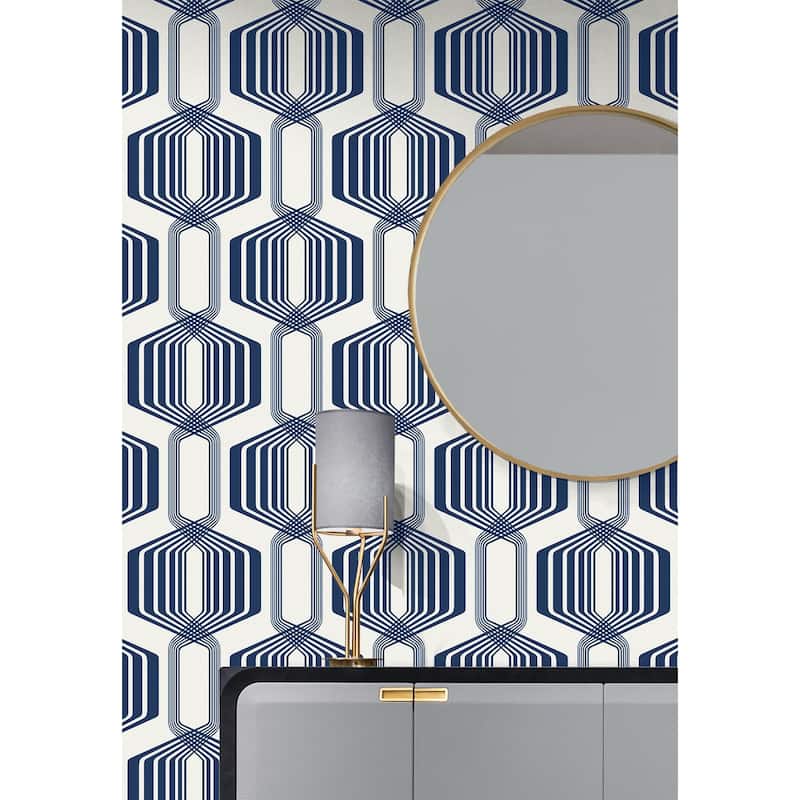 NextWall Striped Geo Peel and Stick Wallpaper