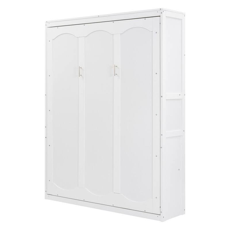 Wooden Queen Size Murphy Bed Wall Bed with Shelves
