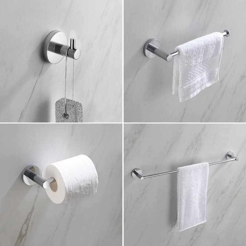 Circular 4-Piece Bathroom Hardware Set