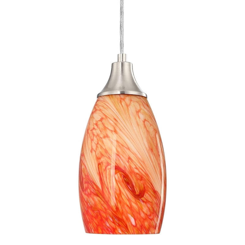 Orange glass pendant light on sale