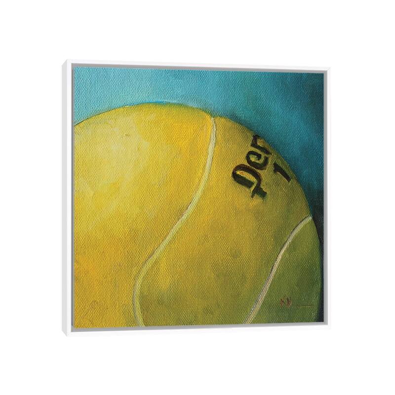 iCanvas "Tennis Ball" by Kristine Kainer Framed - White - 18x18