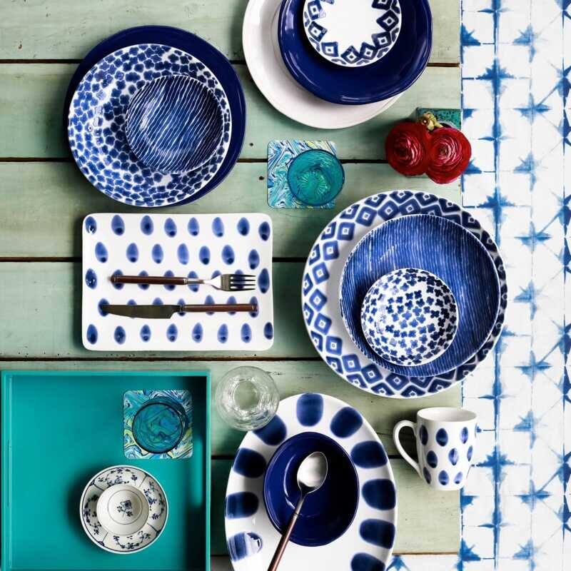 viva by VIETRI Santorini Dot Small Oval Platter