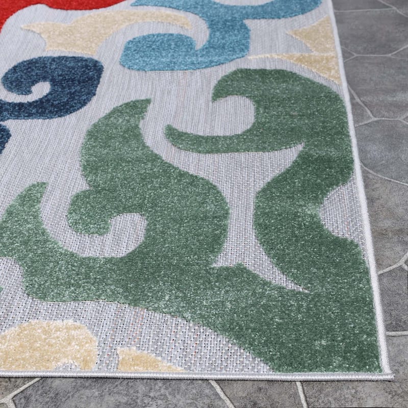 Superior Aldaine Vintage Damask Indoor Outdoor Area Rug