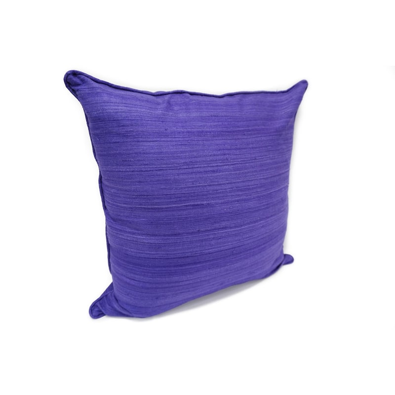 Home&Manor Raw Silk Throw Pillow 18" Purple