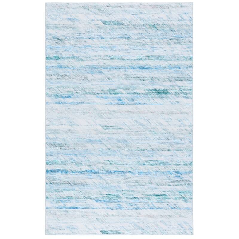 SAFAVIEH Tacoma Hermeline Machine Washable Slip Resistant Modern Rug - 8' x 10' - Grey/Aqua
