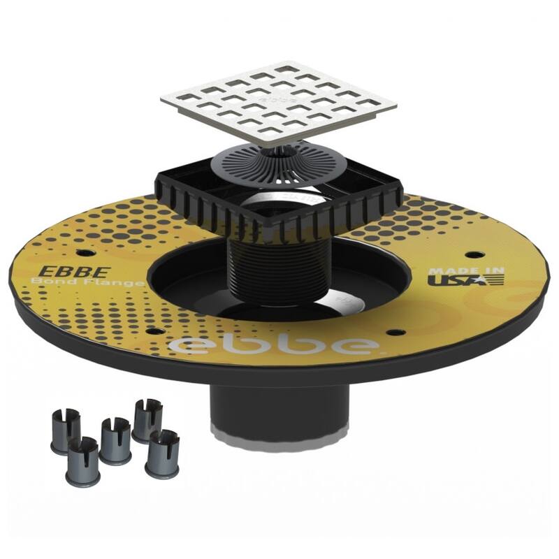 Ebbe America EBDB-BF-PVC Ebbe BUILDER PVC Bond Flange Drain Bundle - Natural