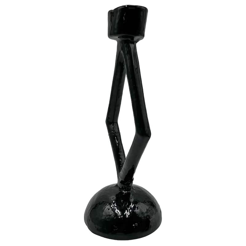 8 Inch High Decorative Handmade Aluminum Modern Candle holder in Grey - 3 x 3 x 8 in