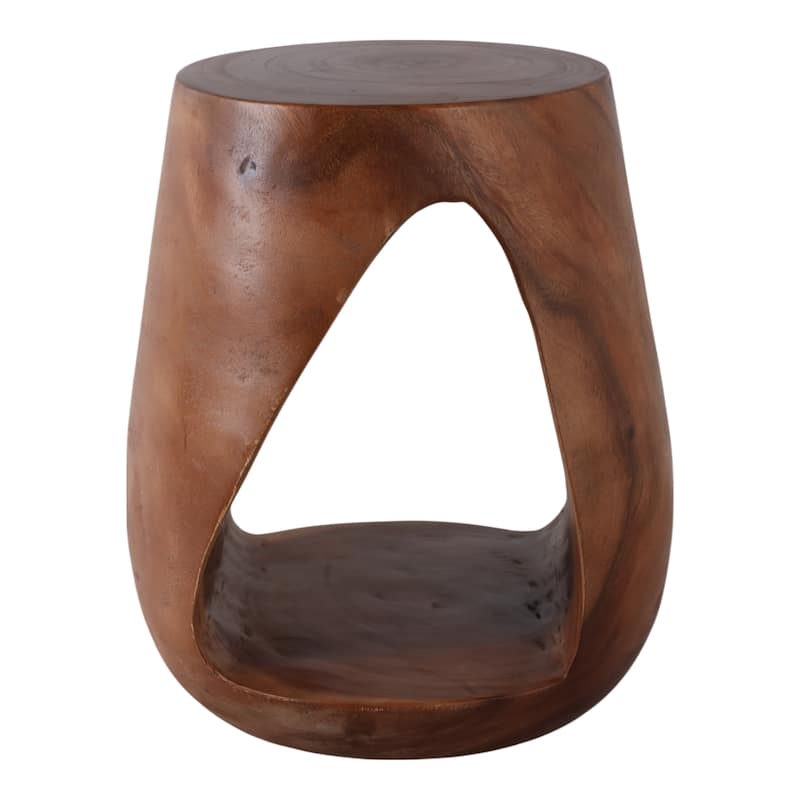 Mungur Wood Accent Table Hollow Base Design Modern Casual - 18" Bronze - 16" x 16" x 18"