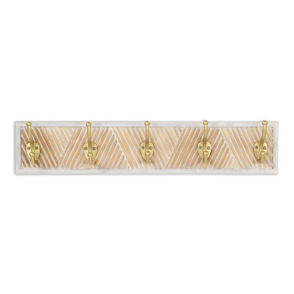 Rectangular Five Hook Coat Hanger Brown and Gold - 23.5"