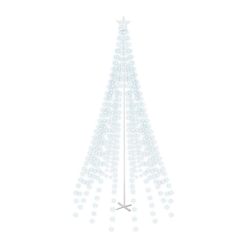 10 ft Cone Tree Yard Light Decorations, 560 LED Cool White Lights with Metal Stakes for Christmas