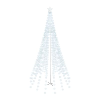 10 ft Cone Tree Yard Light Decorations, 560 LED Cool White Lights with Metal Stakes for Christmas