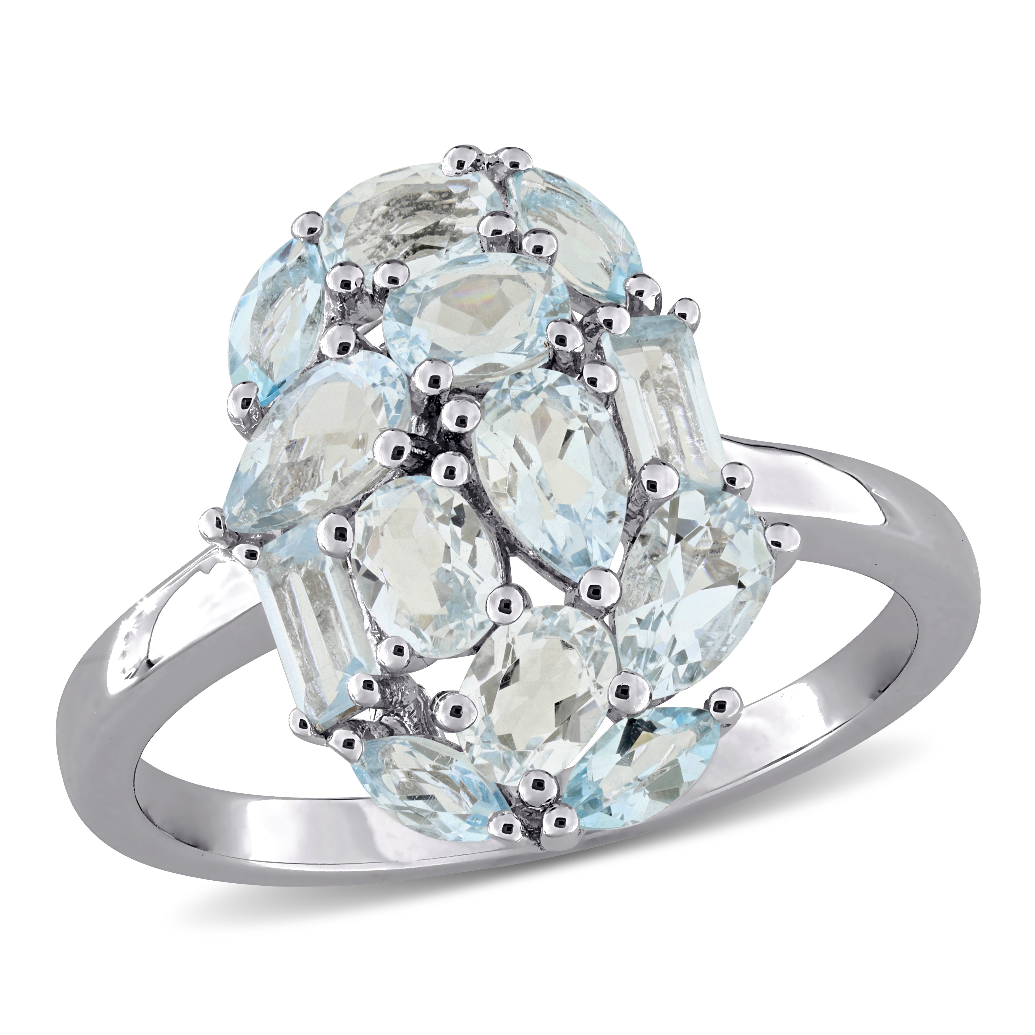 Miadora Multi-Shape Gemstone Cluster Ring Sterling Silver