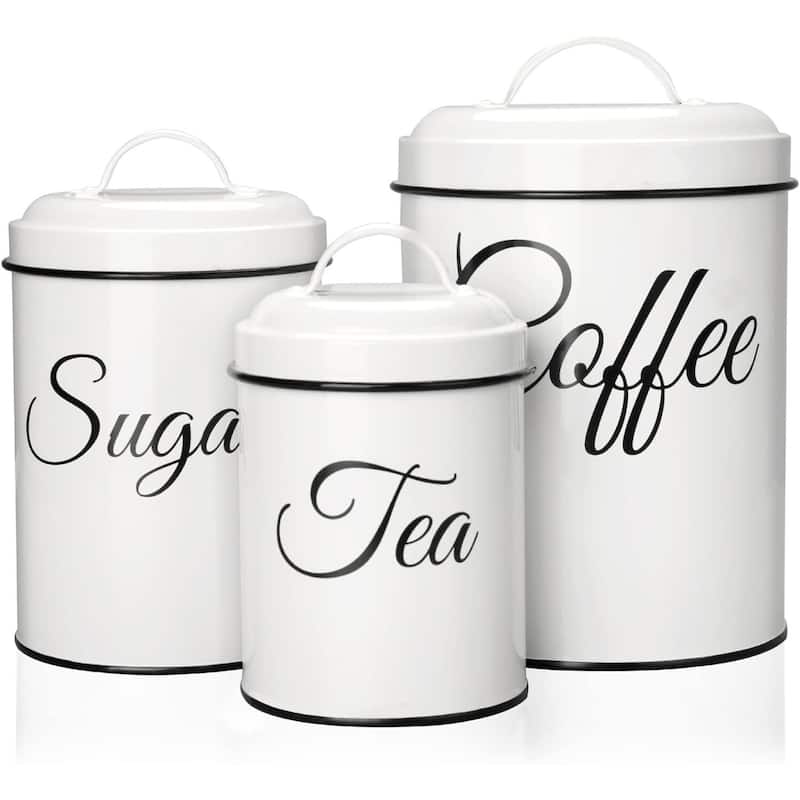 Canister Set for Kitchen Counter - White