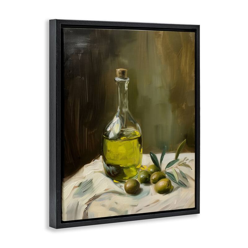 Stupell Olive Oil Still Life Framed Floater Canvas Wall Art Design By Arlington Prints