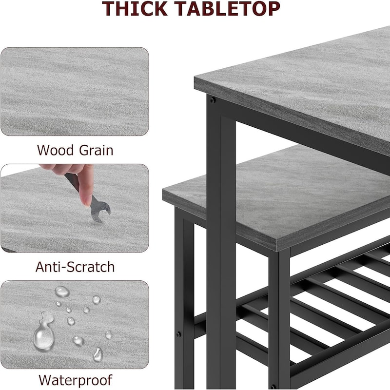 Dining Table Set for 4, with 1 Bench and 2 Chair