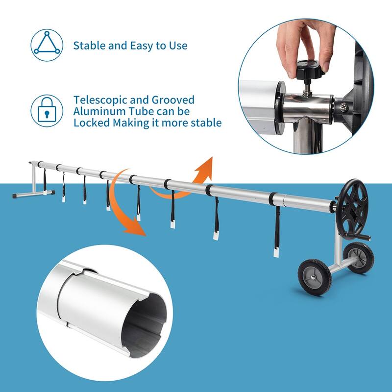 18 Ft Aluminum Inground Solar Cover Swimming Pool Cover Reel On Sale