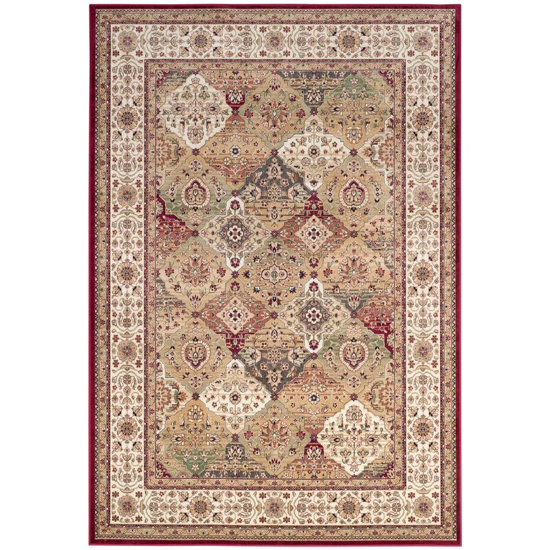 SAFAVIEH Atlas Letta Traditional Oriental Viscose Rug - 5'3" x 7'7" - Beige/Ivory - Rectangle