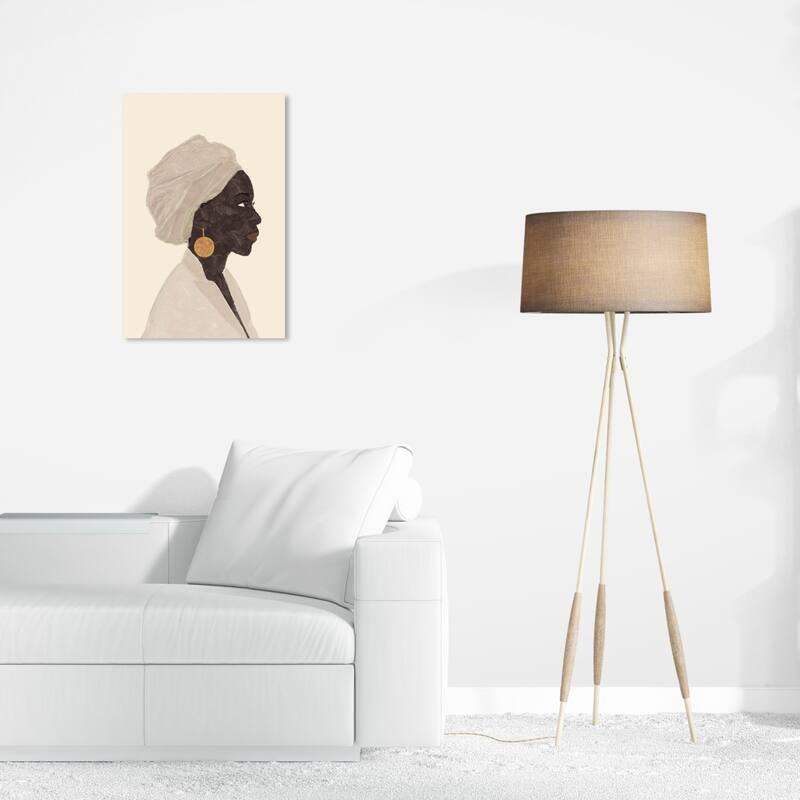 Wynwood Studio Canvas People and Portraits Haitian Lady Black and Light Gray Traditional Wall Art Canvas Print - 24 x 16