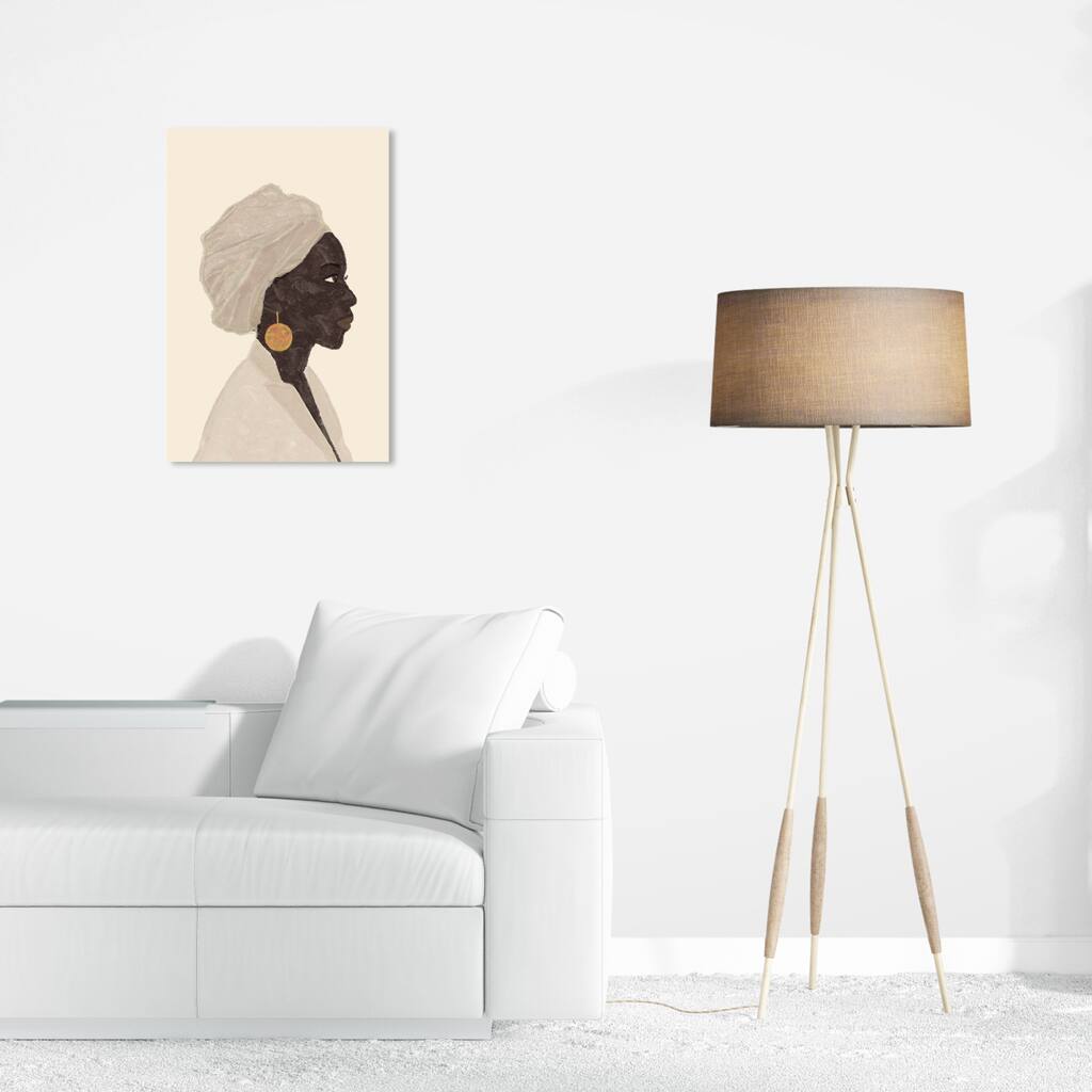 Wynwood Studio Canvas People and Portraits Haitian Lady Black and Light Gray Traditional Wall Art Canvas Print