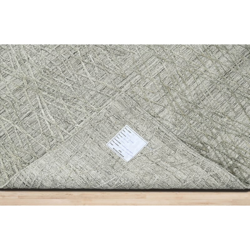 Hand Made Loop n Cut Pile 100% Wool Modern Oriental Area Rug Gray - 4' x 5' 11''