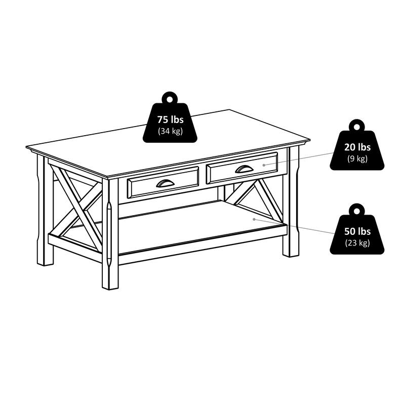 Xola Coffee Table, Cappuccino - 37"W x 21"D x 18"H
