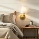 preview thumbnail 4 of 22, Rennnsan 1-Light Farmhouse Black/Gold Iron Wall Sconce with White Fabric Shade